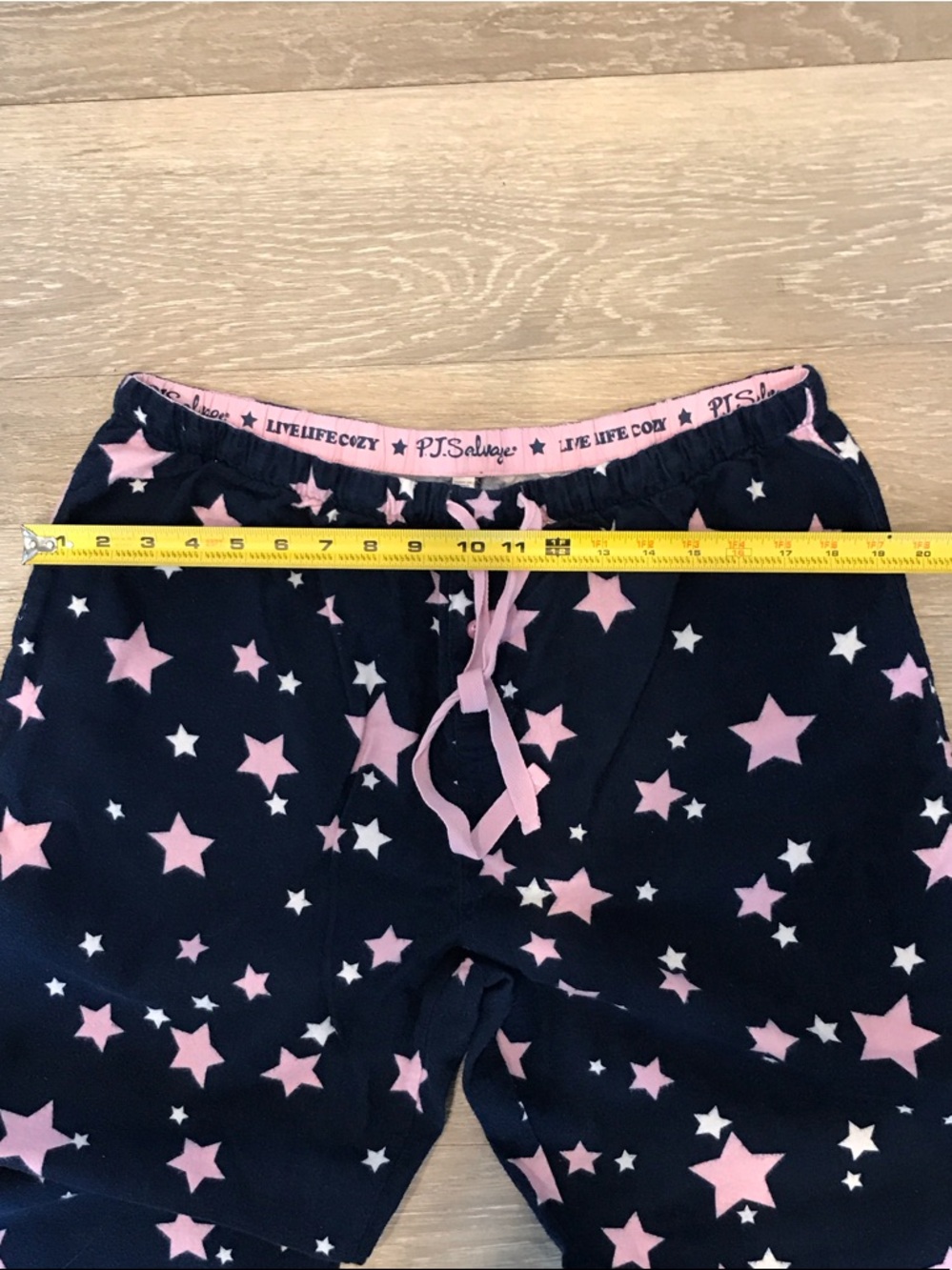 PJ Salvage Navy Flannel Pajama Set with Pink Star Print - Picture 3 of 6